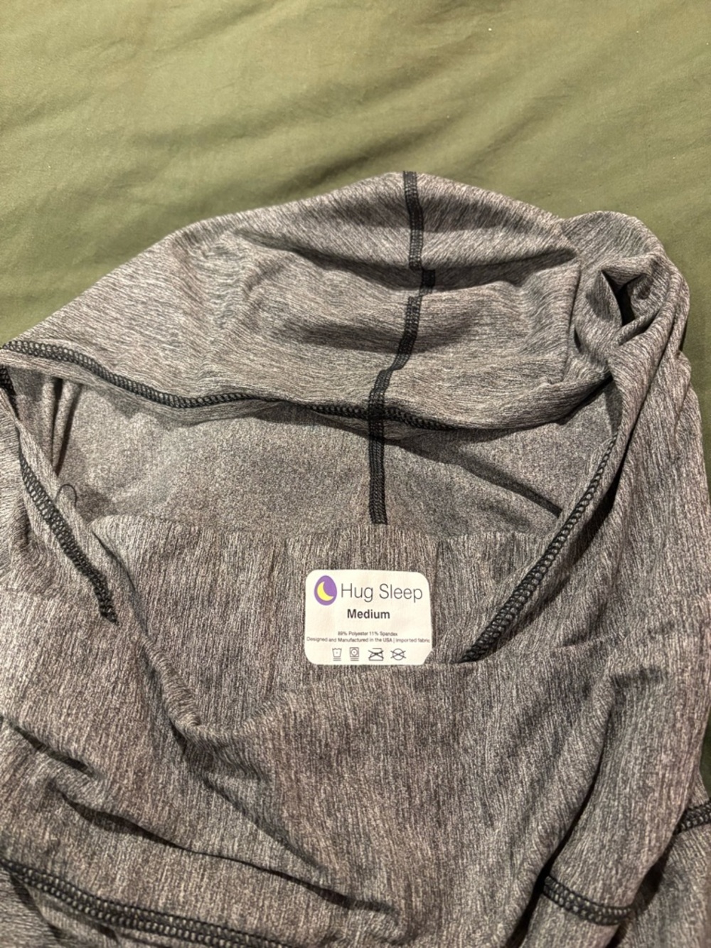 Hug Sleep Medium Gray Stretchy Sleep Sack - Gray